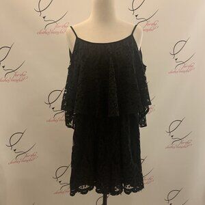 Charlotte Russe Romper, Size Small. Elastic Waist. Tiered Lace. B43